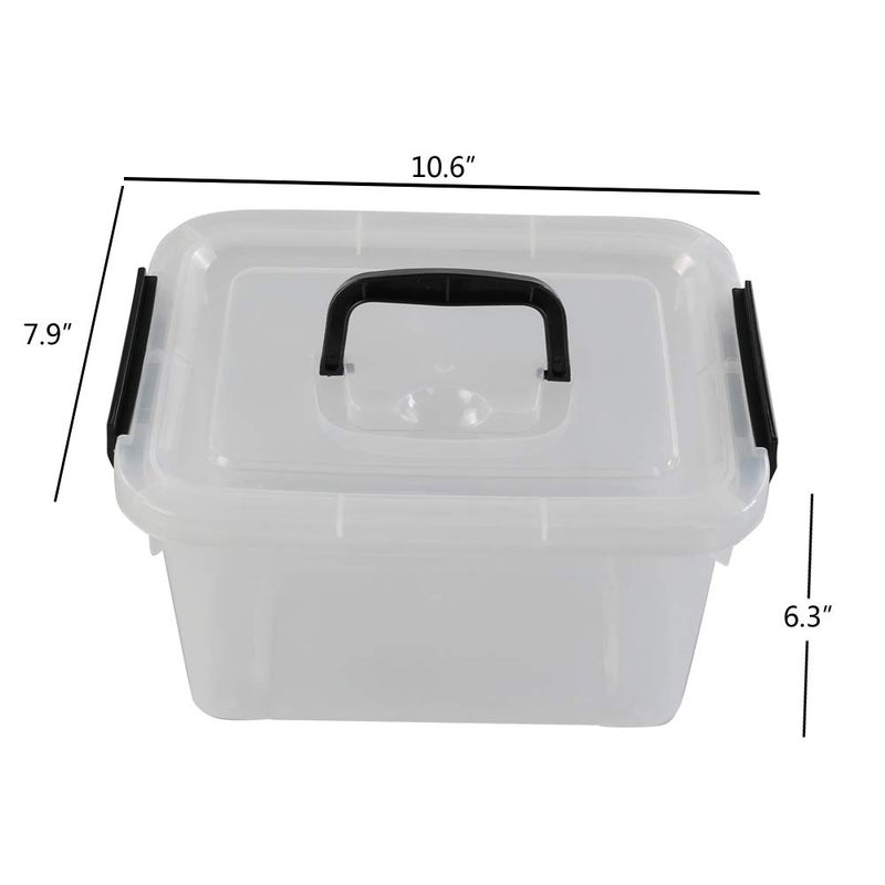 Begale 5 Quart Plastic Small Storage Container, Clear Latch Box with Latches, 4-Pack - Image 2